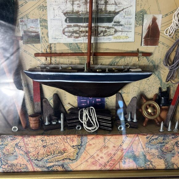 Americo Vespucci Nautical Sailing Ship Sailboat Shadow Box 18" - Picture 4 of 7